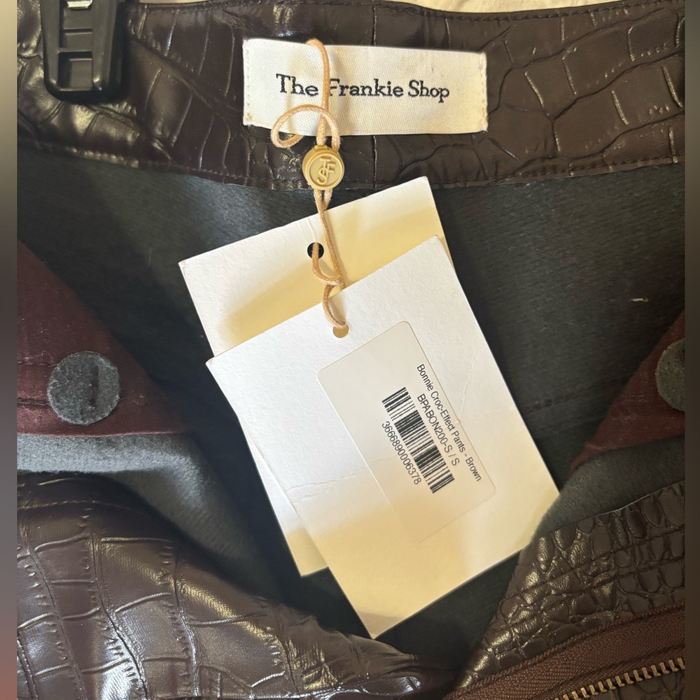 The Frankie Shop Bonnie Croc-Effect pants  in BROWN Size S New with Tags!